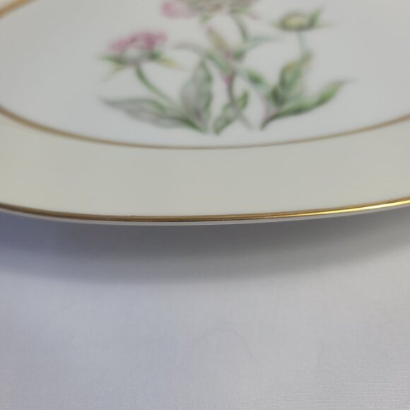 Mikado Harmony Oval Serving Platter Cream Rim Pink Floral Center - Picture 14 of 16